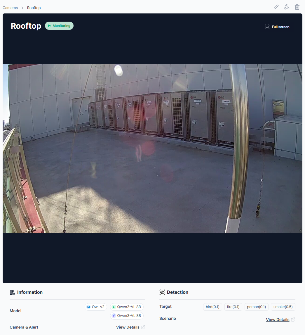 옥상에 설치된 설비 상태를 감지하는 예시